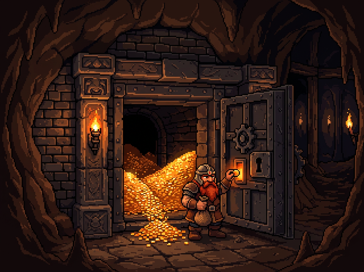 Dwarven treasury receiving tokens